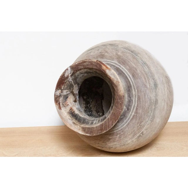 Wood Bleached Round Water Pot-Iniya For Sale - Image 7 of 9