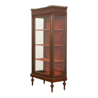 French 19th Century Mahogany Louis XVI Style Vitrine For Sale