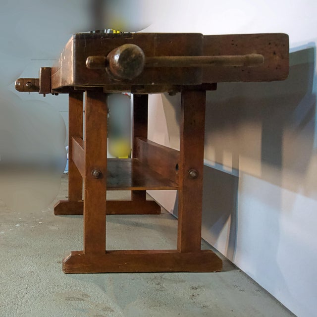 Early 20th Century Cabinet Makers Work Bench, as Sideboard, Serving Table or Bar For Sale - Image 5 of 6