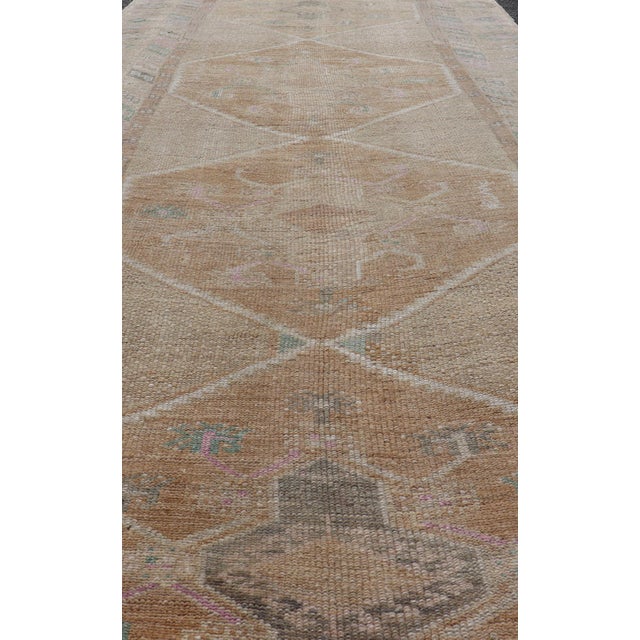 Tribal Unique & Colorful Turkish Kars Runner With Tribal Designs and Geometric Motifs For Sale - Image 3 of 12