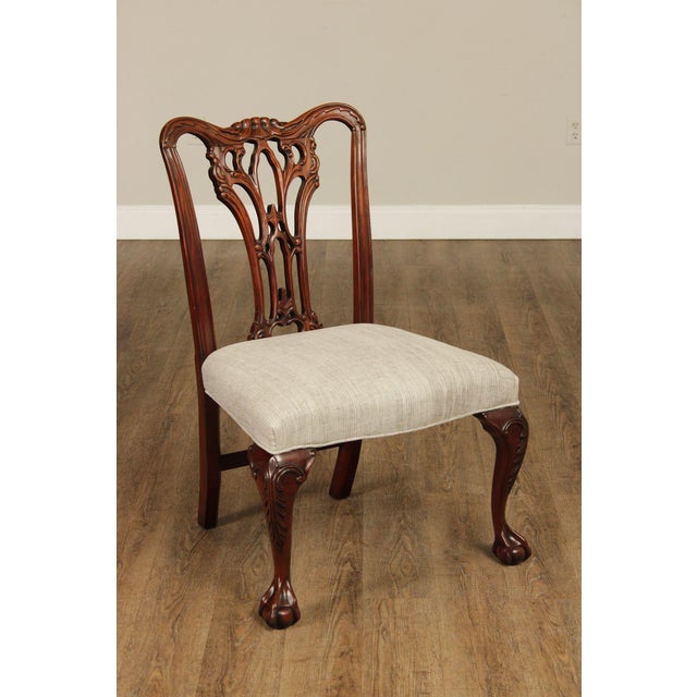 Late 20th Century Chippendale Style Quality Set Of Eight Solid Mahogany Dining Chairs For Sale - Image 5 of 18
