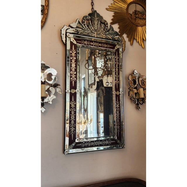 This mirror is large and the glass is all very clear without age spots. The flowers are all in great condition without...