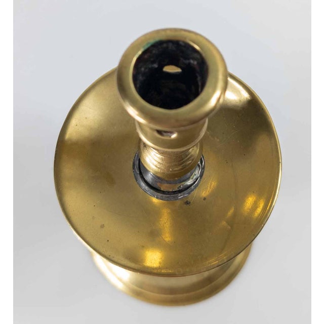 Brass 17th or 18th Century European Dutch Heemskirk Mid-Drip Brass Candlestick For Sale - Image 8 of 13