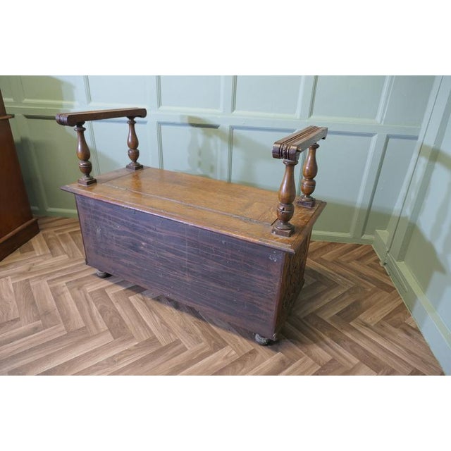 Wood Carved Green Man Golden Oak Coffer For Sale - Image 7 of 8