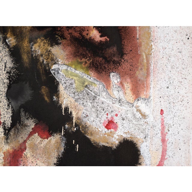 "Soweto" Figurative Abstract Expressionist in Acrylic on Paper by Ricardo De Silva For Sale In Monterey, CA - Image 6 of 9
