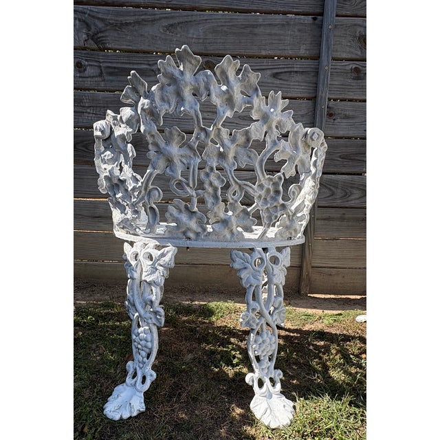 Vintage Cast Aluminum Grapevine Garden Furniture Set – 5 Pieces For Sale - Image 9 of 11