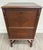This is a gorgeous antique Federal, Colonial, or English mahogany lift top radio cabinet, console stand, or bar on turned...