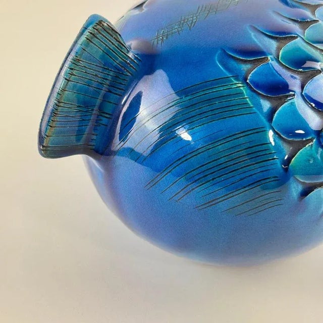 Ceramic Rimini Blu Fish attributed to Aldo Londi for Bitossi, Italy, 1970s For Sale - Image 10 of 15
