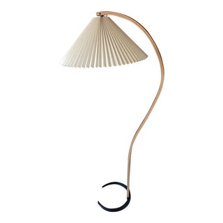 Mid Century Danish Teak Bentwood Mads Caprani Arc Floor Lamp 1970’s with Shade For Sale
