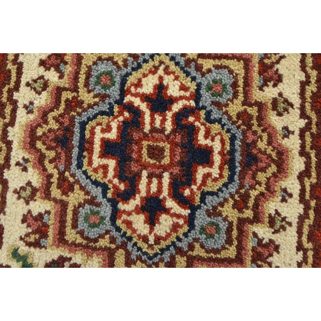 Heriz Rug 2’1” X 3’2” Ivory Wool Tribal Hand-Knotted Oriental Carpet For Sale - Image 4 of 8