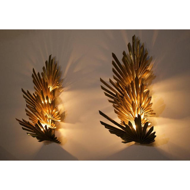 Palmier Wall Lights from Maison Jansen, 1950s, Set of 2 For Sale - Image 4 of 18