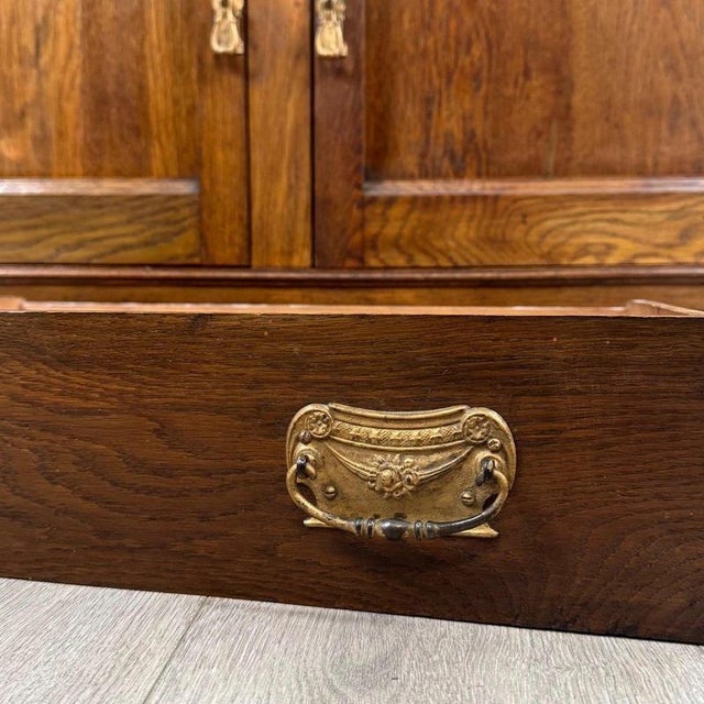 20th Century English Oak Mirror-Back Sideboard For Sale - Image 12 of 13