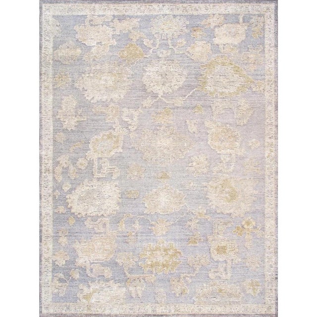 Textile Oushak Wool Grey Area Rug, 9' 1'' X 10' 3'' For Sale - Image 7 of 7