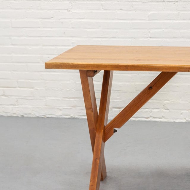 1970s X-Leg Dining Table by Ate Van Apeldoorn for Houtwerk Hattem, 1970s For Sale - Image 5 of 12