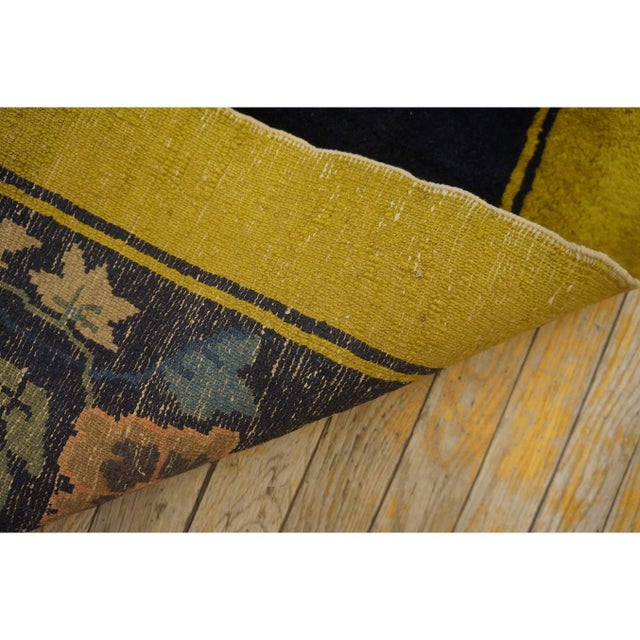 1920s Antique Gold Background Floral Art Deco Knotted Wool Chinese Peking Rug For Sale - Image 12 of 12