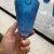 Vintage Murano Blue Raised Circle Wineglasses Attributed to Mario Badioli - Set of 9 For Sale - Image 9 of 10