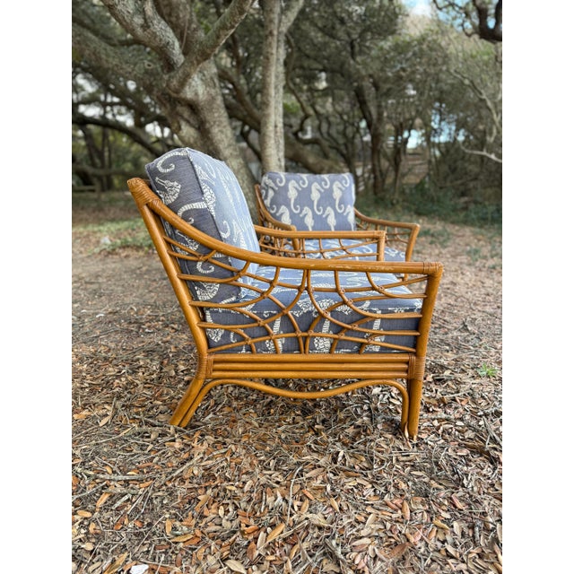 Pair of Bamboo Armchairs by Braxton Culler For Sale - Image 6 of 7