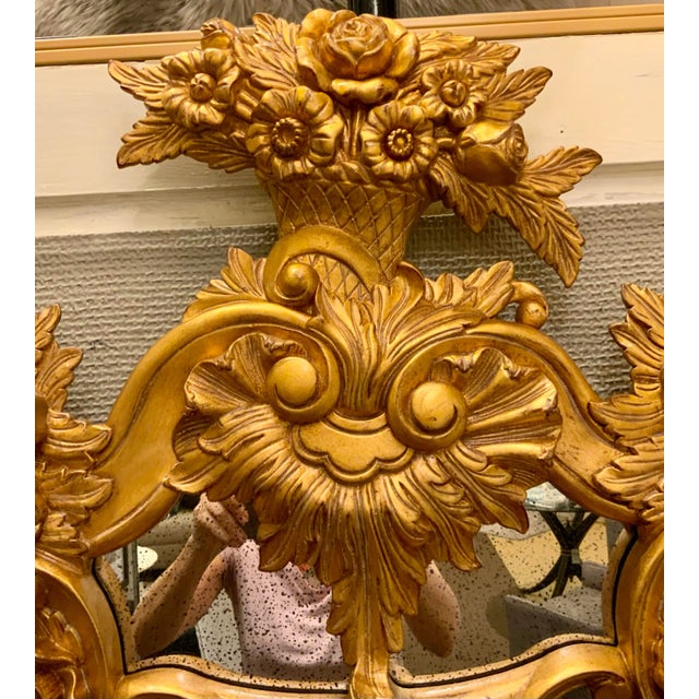 Traditional Ralph Lauren Hand Carved Burnished Gold One Fifth Wall Mirror For Sale - Image 3 of 7
