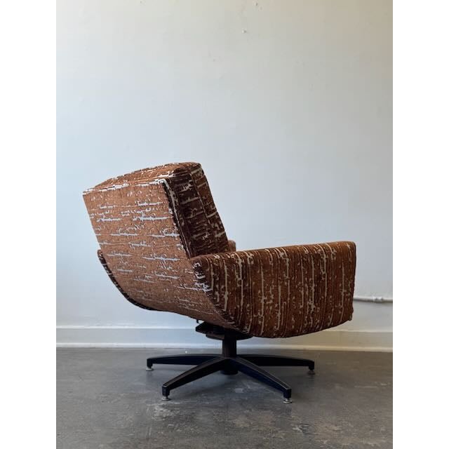 1960's Velvet Swivel Lounge Chair For Sale - Image 12 of 14