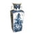 Early 21st Century Square Chinoiserie Blue and White Porcelain Ceramic Vase or Urn With Landscape Hand Painted For Sale - Image 5 of 6