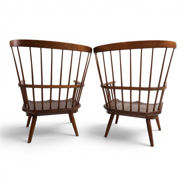 Mid-Century Modern Handcrafted Windsor Lounge Chairs, England, 1960, Set of 2 For Sale - Image 3 of 18