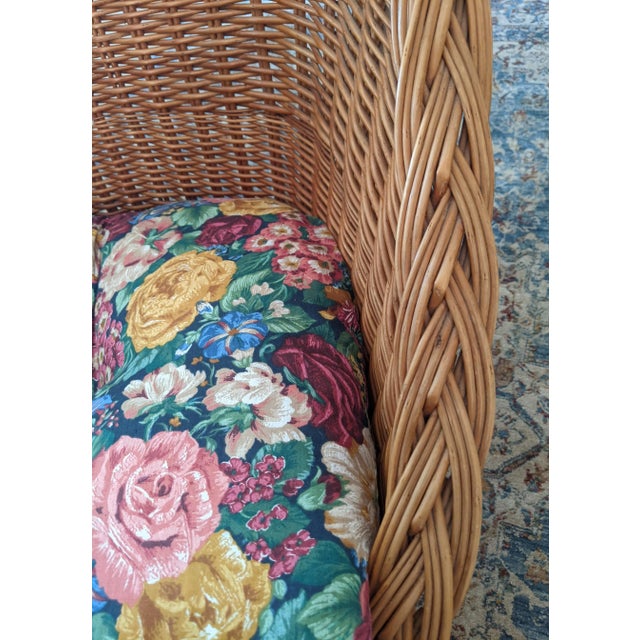 Michael Taylor Vintage Coastal Braided Rattan Chair For Sale - Image 4 of 12