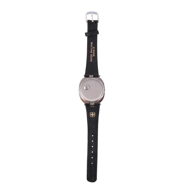 1970s Patek Philippe "Jumbo Ufo" Automatic Steel Purple 35mm Dial Leather Strap Watch For Sale In Miami - Image 6 of 9