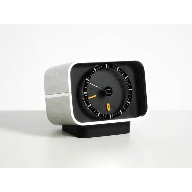 A very rare, large, original saba designer table clock with an aluminum housing. Manufactured in 1975. Made in germany....