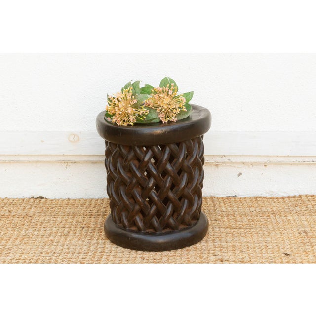 Finely Carved Lattice Bamileke Stool For Sale - Image 9 of 9