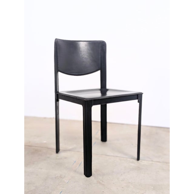 Black Leather Chairs by Matteo Grassi, Italy, 1980, Set of 2 For Sale - Image 6 of 13