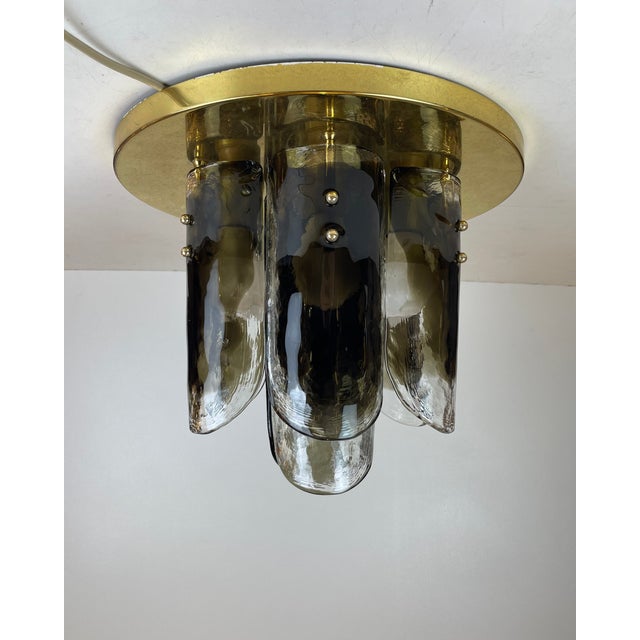 Black Murano and Brass Ceiling Lamp by J.T. Kalmar, Austria, 1960s For Sale - Image 8 of 18