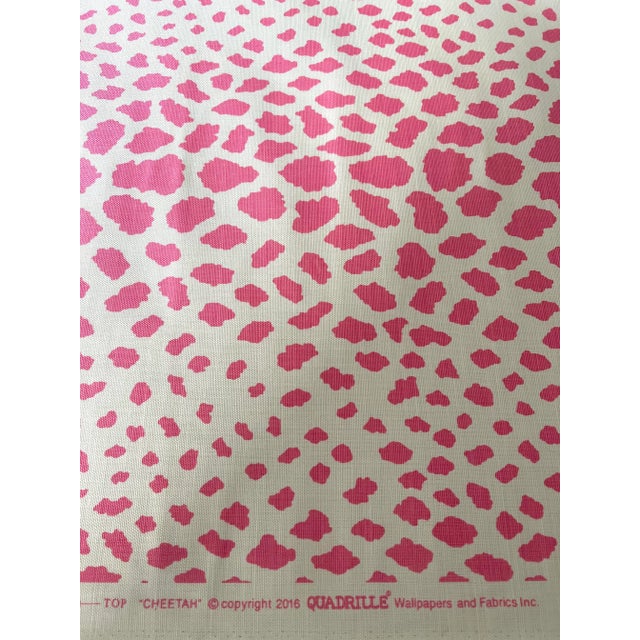 Traditional Quadrille Cheetah Pink on Tint Fabric 5 Yards For Sale - Image 3 of 7