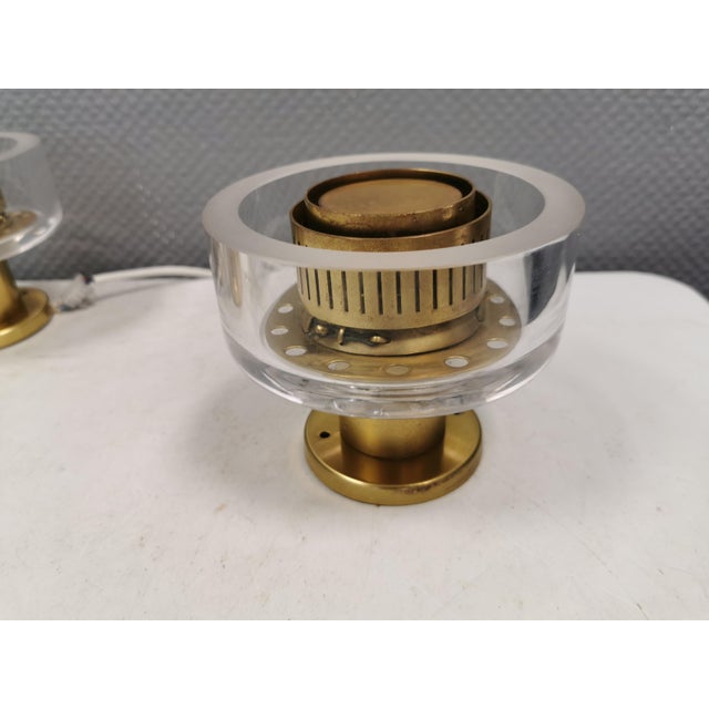 Gold The Father of the Famous Saga Wall Lamps by Kay Kørbing for M/S England Ferry, 1963-1964, Set of 2 For Sale - Image 8 of 14