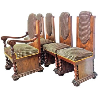 Art Deco Armchair & Side Chairs - Set of 5 For Sale