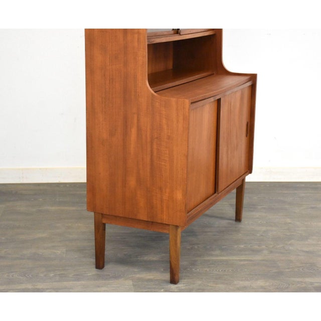 1960s 1960s Danish Modern Teak Bookcase Secretary Desk For Sale - Image 5 of 10