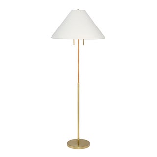 Harrison Floor Lamp, Natural Rattan For Sale