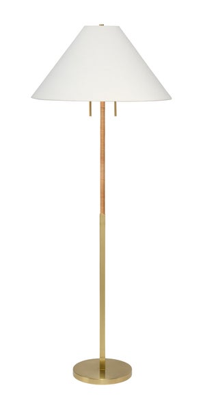 Harrison Floor Lamp, Natural Rattan