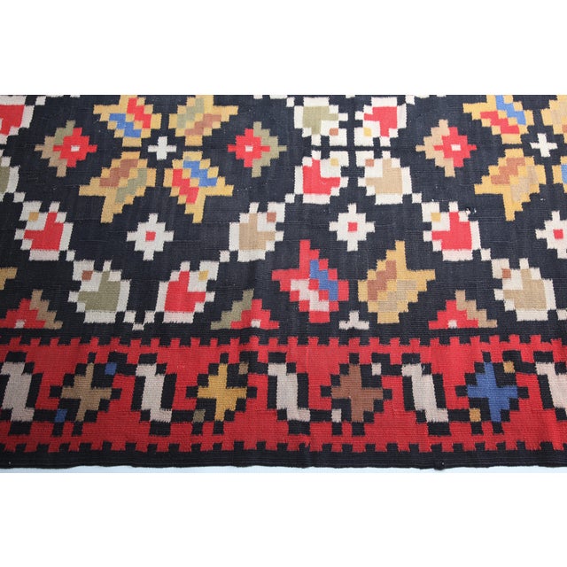 Rustic 1970s Handmade Vintage Area Turkish Floor Kilim For Sale - Image 3 of 10