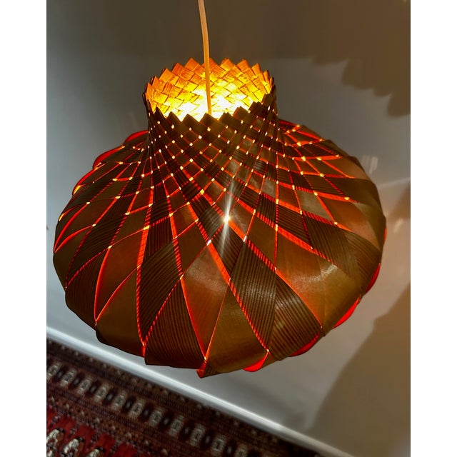 Scandinavian Pine Pendant, 1960s For Sale - Image 4 of 11