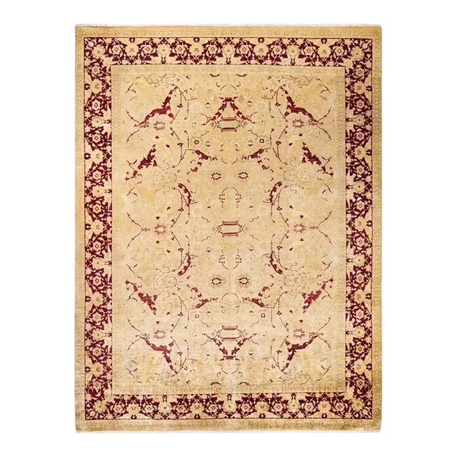 Mogul, One-of-a-Kind Hand-Knotted Area Rug in Ivory, 9' 2" x 12' 1" For Sale
