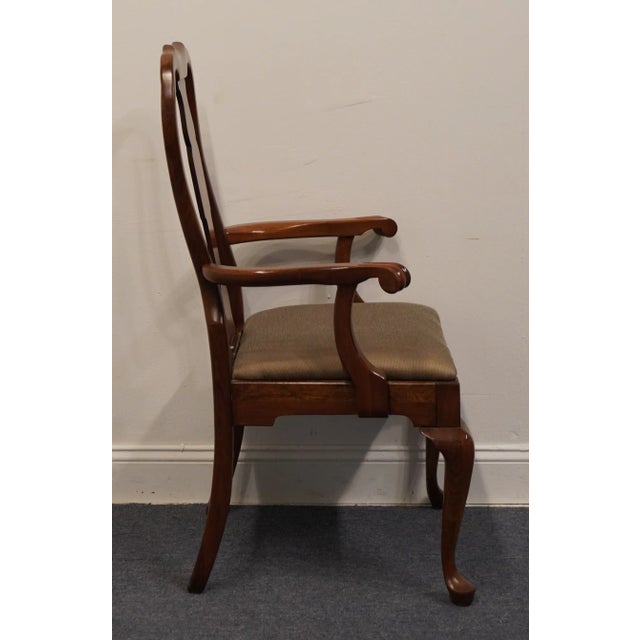 Late 20th Century Pennsylvania House Traditional Queen Anne Style Cherry Splat Back Dining Arm Chair 11-3110 For Sale - Image 5 of 10