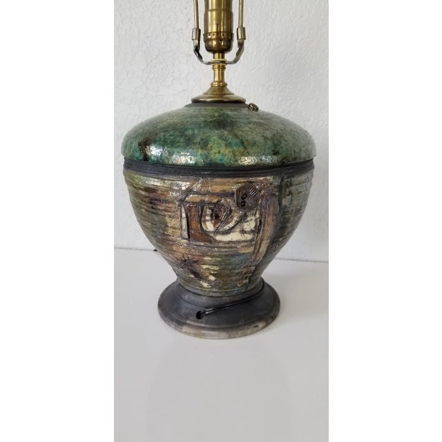 Modern Art Studio Pottery Table Lamp, Signed For Sale - Image 4 of 10