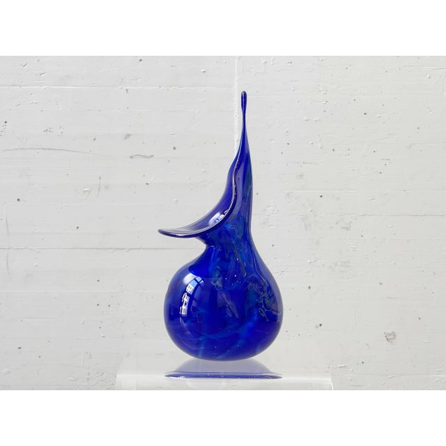 Expressive, free-form glass vase from the maltese studio glass production of the mdina/mtarfa glassblowers. The...