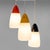 Italian Modern Three-Light Pendant Light in Opaline Glass and Iron, 1970s For Sale - Image 4 of 13