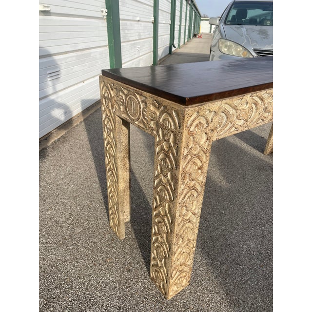 1980s Minton-Spidell Carved Console Table For Sale - Image 4 of 12