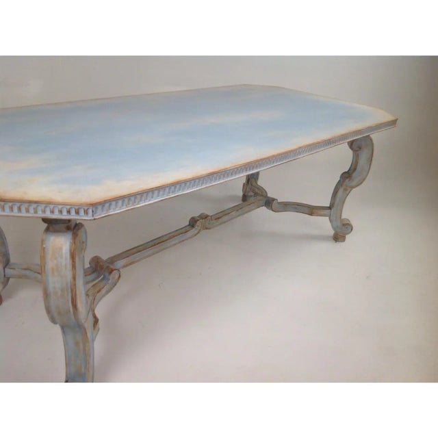 Shabby Chic Custom Shabby Chic Dining Table With Custom Finish For Sale - Image 3 of 6
