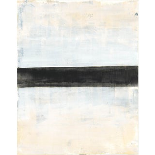 Tux-02 11*14 Original Art Abstract Monoprint Painting by Carrie Bergey - Black, White, Beige For Sale