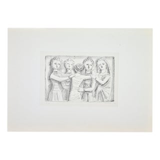 Massimo Campigli, It Is Not Permissible to Cry, Edition of 20, 1944, Lithograph For Sale