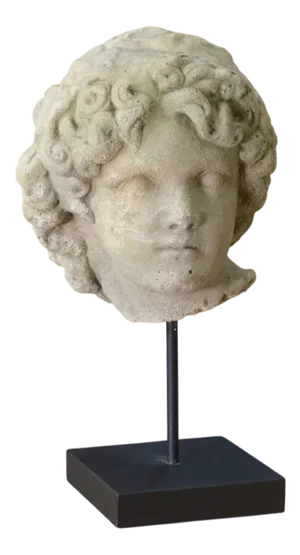 Sculpture of a Head, 19th Century, Reconstituted Stone
