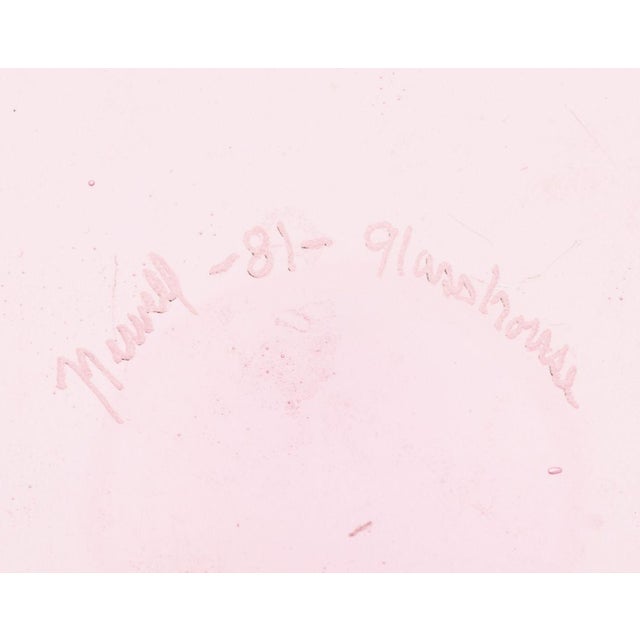 Steven Newell Pink Art Glass Bowl, 1981 For Sale - Image 9 of 10